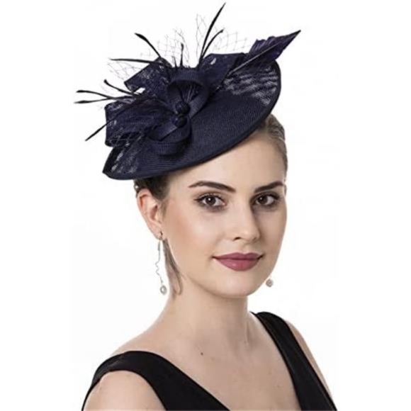 PINK FEATHER FASCINATOR HAT DRESSY MESH SHEER PINK FEATHER CLIP FASCINATOR - Picture 10 of 13